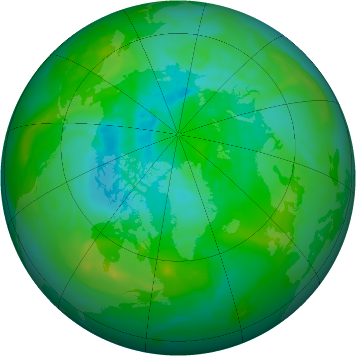 Arctic ozone map for 12 August 2013